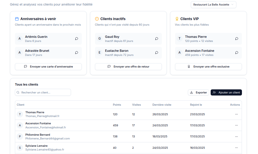 Interface CRM Earnly